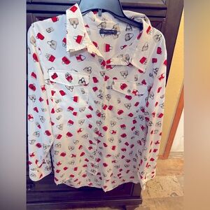 Tommy Hilfiger Stylish Red and White Patterned women’s Shirt